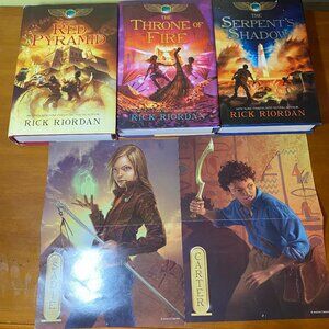 Complete Kane Chronicles Hardcover Book Series  w/ Reversible Posters